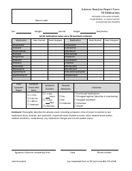 Document preview: Adverse Reaction Report Form: Tb Medications - Virginia