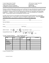Document preview: Emergency Evacuation Planning Form - Virginia