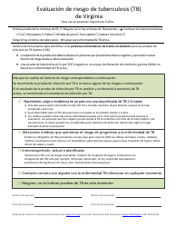 Document preview: Evaluacion De Riesgo De Tuberculosis (Tb) De Virginia - Virginia (Spanish)