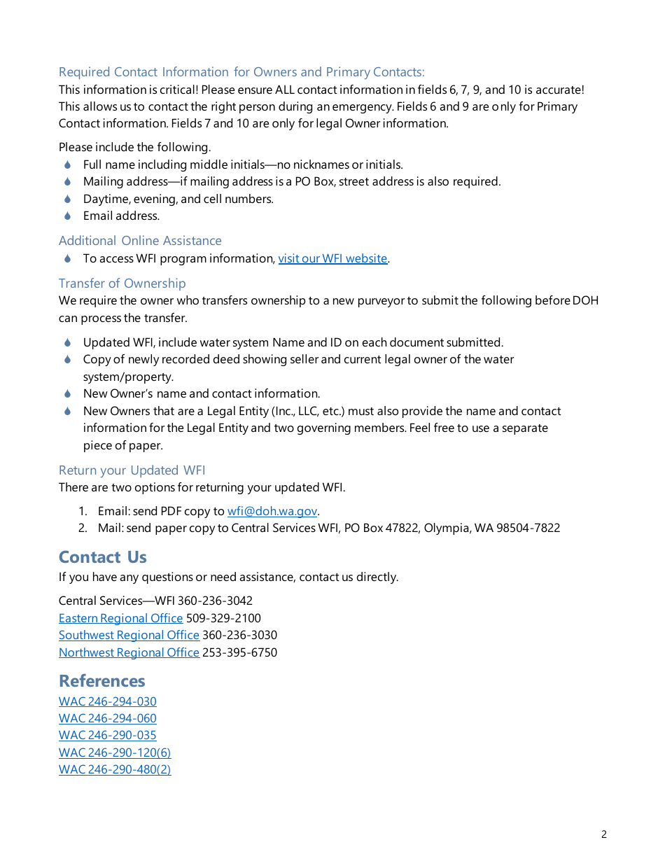 Download Instructions for DOH Form 331-621 Water Facilities Inventory ...