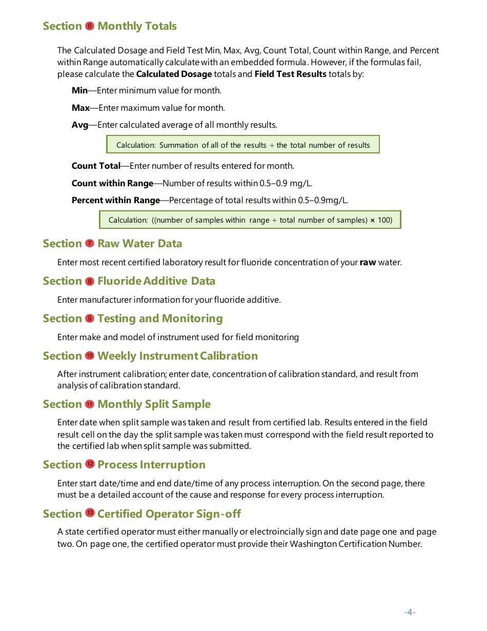 Instructions for DOH Form 331-496, 331-497 - Washington, Page 4