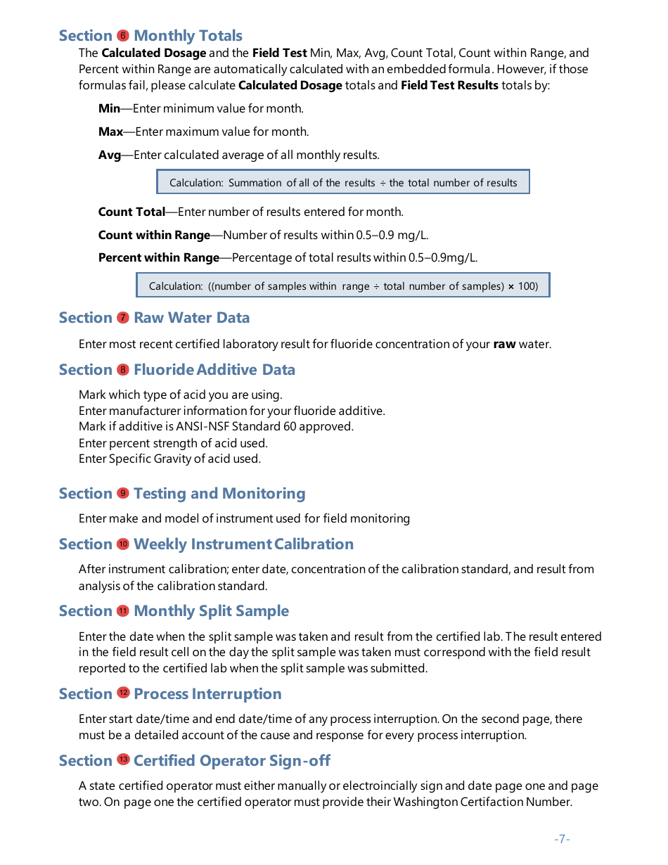 Instructions for DOH Form 331-496, 331-497 - Washington, Page 7