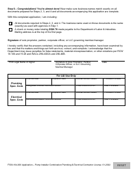 Form F500-104-000 Application - Pump Installer Combination Plumbing and Electrical Contractor License - Washington, Page 4
