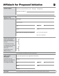 Document preview: Affidavit for Proposed Initiative - Washington