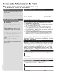 Document preview: Formulario Actualizacion De Firma - Washington (Spanish)