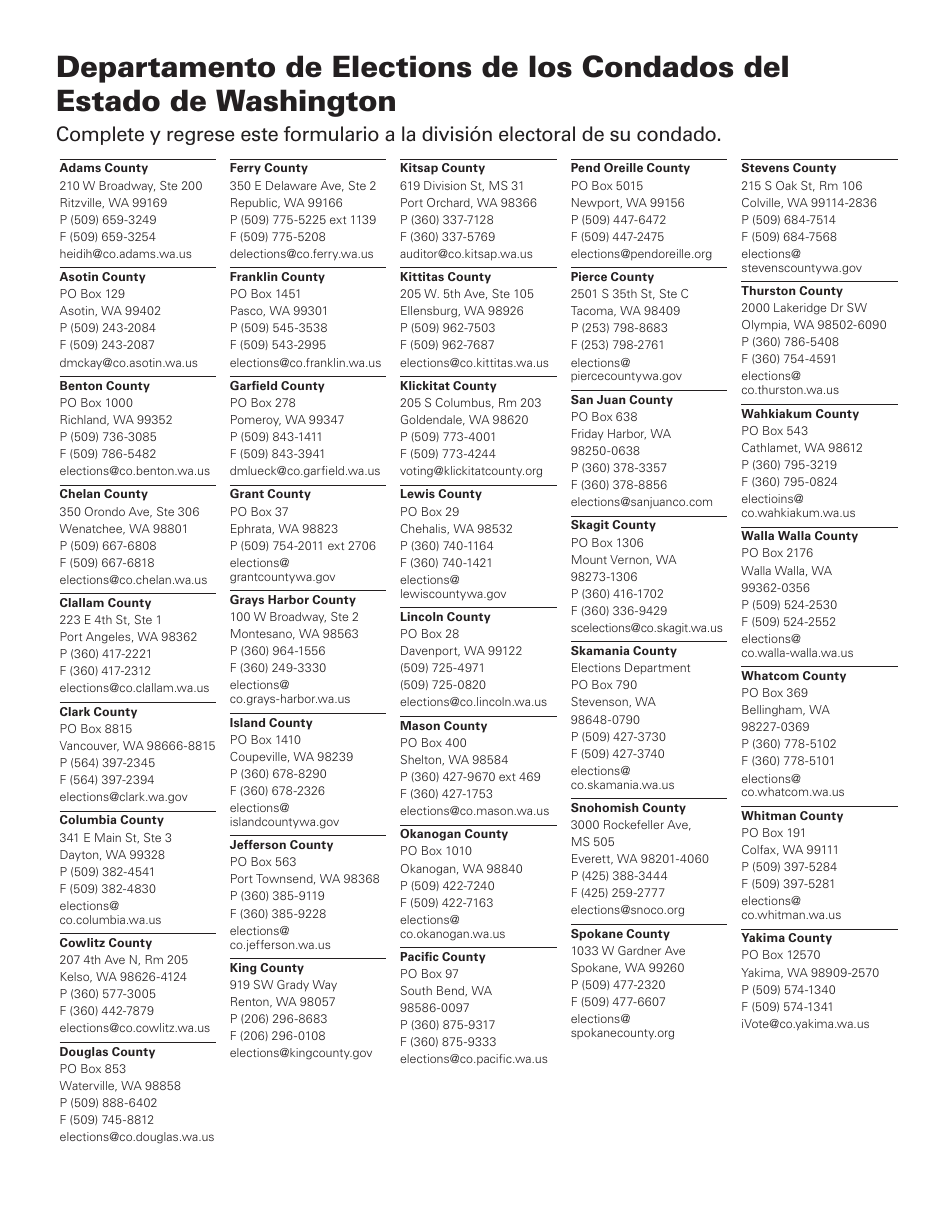 Formulario Actualizacion De Firma - Washington (Spanish), Page 2