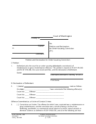 Document preview: Form CrRLJ09.0100 Petition and Declaration for Order Vacating Conviction - Washington