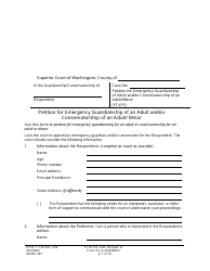 Document preview: Form GDN E301 Petition for Emergency Guardianship of an Adult and/or Conservatorship of an Adult/Minor - Washington