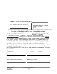 Document preview: Form GDN ALL006 Receipt of Funds Into Blocked Financial Account - Washington