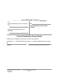 Document preview: Form All Civil036 Proof of Publication (Cover Sheet) - Washington