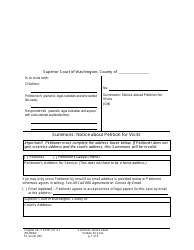 Form FL Visits475 &quot;Summons: Notice About Petition for Visits&quot; - Washington