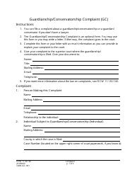 Form GDN ALL031 Guardianship/Conservatorship Complaint (Gc) - Washington