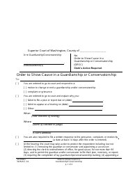 Document preview: Form GDN ALL33 Order to Show Cause in a Guardianship or Conservatorship - Washington