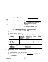 Form FL Modify510 &quot;Final Order and Findings on Petition to Modify Child Support Order&quot; - Washington
