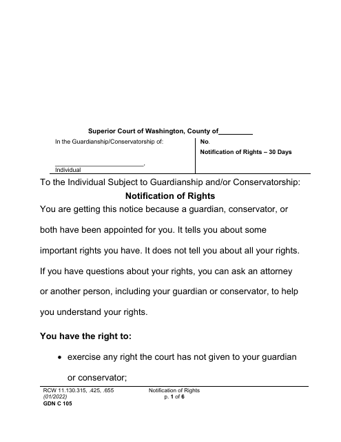 Form GDN C105  Printable Pdf