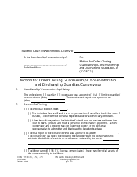 Form GDN C601 Motion for Order Closing Guardianship/Conservatorship and Discharging Guardian/Conservator - Washington