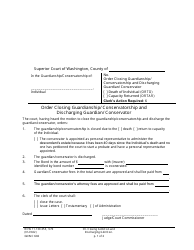 Form GDN C602 Order Closing Guardianship/Conservatorship and Discharging Guardian/Conservator - Washington