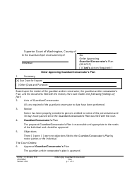 Document preview: Form GDN R203 Order Approving Guardian/Conservator's Plan - Washington