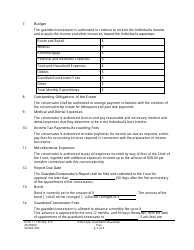 Form GDN R203 Order Approving Guardian/Conservator&#039;s Plan - Washington, Page 2