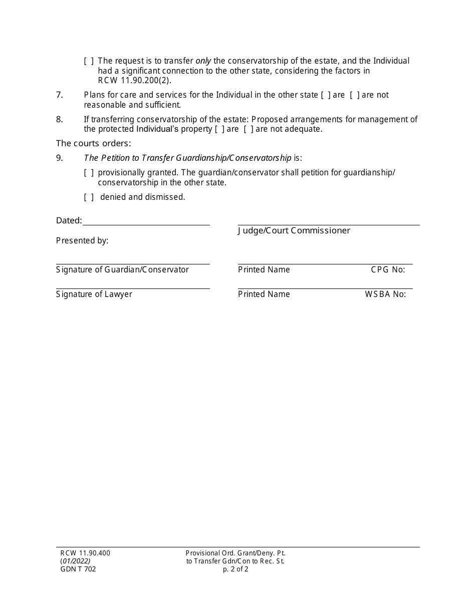 Form GDN T702 - Fill Out, Sign Online and Download Printable PDF ...