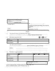 Form WPF JU14.0100 Petition for Order Appointing Title 13 Rcw Guardian (Pt) - Washington