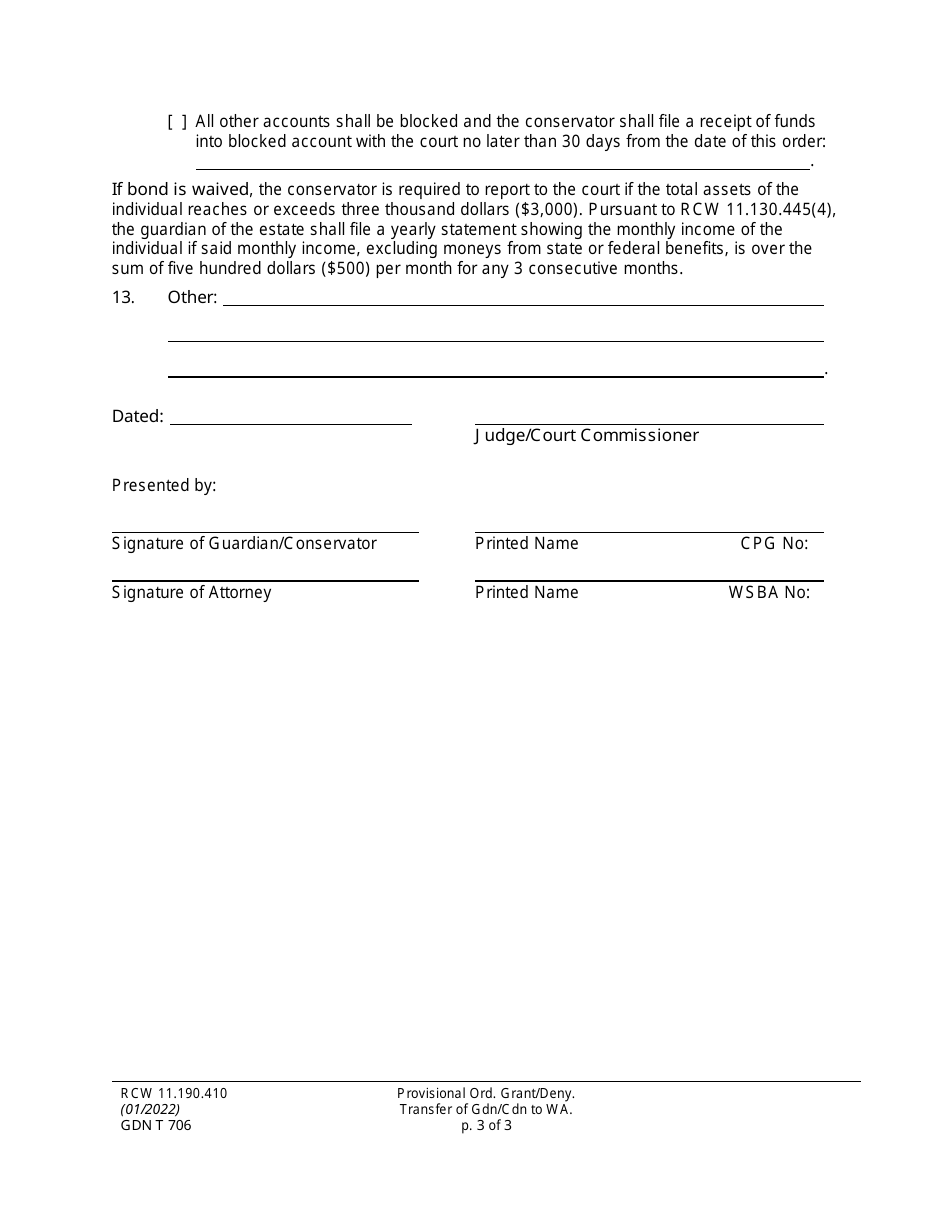 Form GDN T706 - Fill Out, Sign Online and Download Printable PDF ...