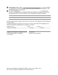 Form WPF All Cases01.0200 Declaration Re: Service Members Civil Relief Act (Active Duty Military) (Optional Use) - Washington (English/Spanish), Page 4