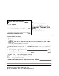 Form WPF VA-7.010 Motion to Modify/Terminate Order for Protection - Vulnerable Adult - Washington