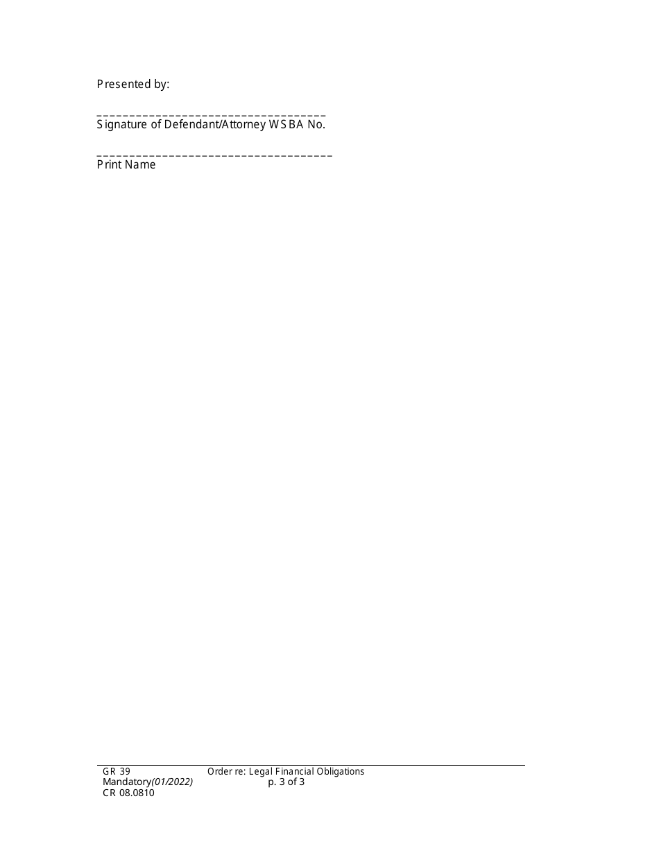 Form CR08.0810 Order Re: Legal Financial Obligations - Washington, Page 3