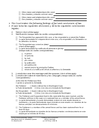 Form FL Divorce231 Findings and Conclusions About a Marriage - Washington (English/Spanish), Page 2