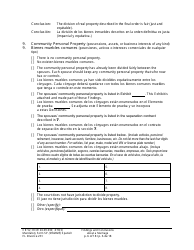 Form FL Divorce231 Findings and Conclusions About a Marriage - Washington (English/Spanish), Page 6