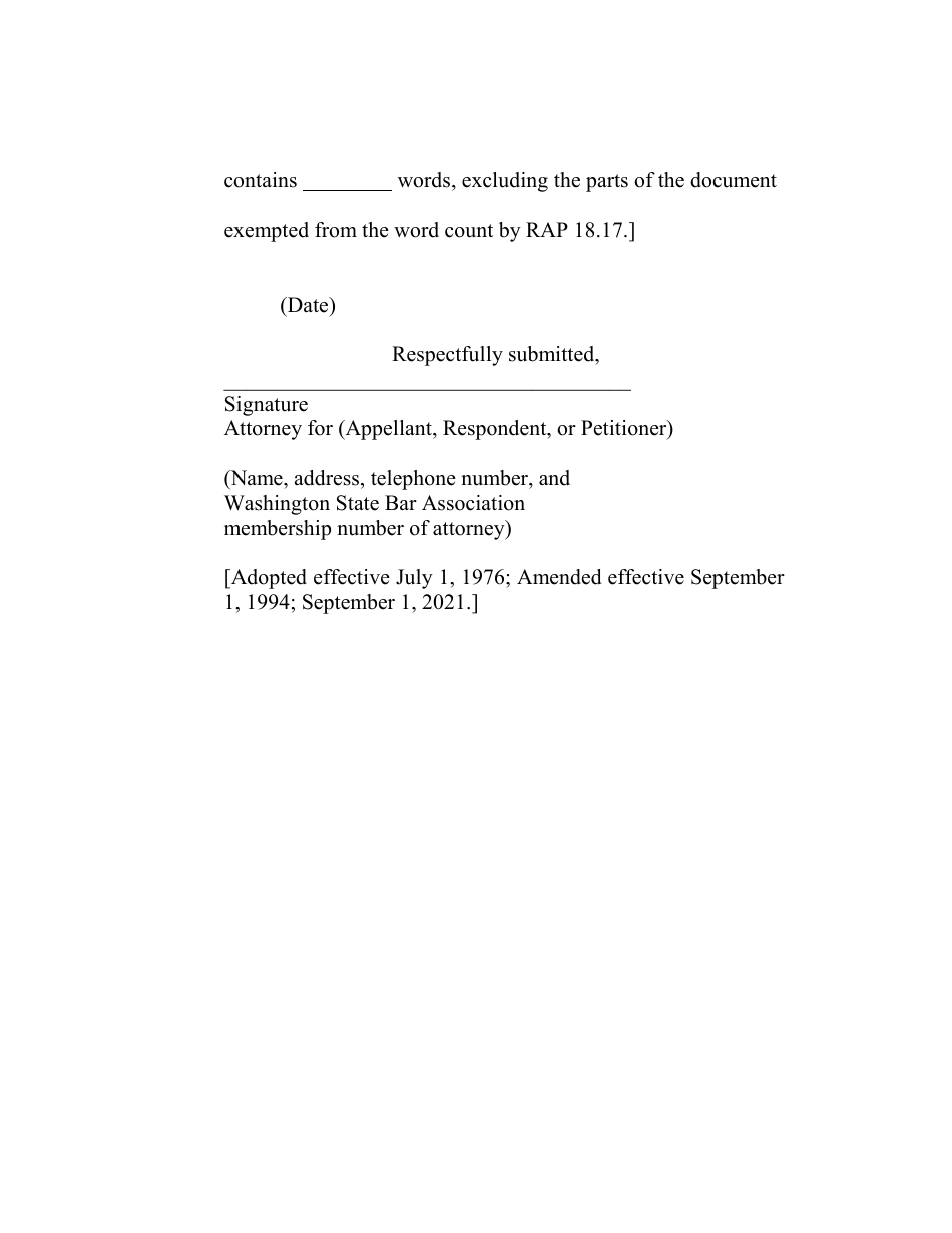 RAP Form 18 Motion - Washington, Page 3