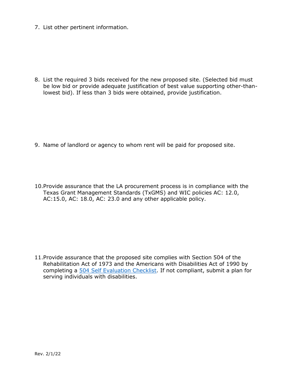 Relocating a Wic Site Justification - Texas, Page 4