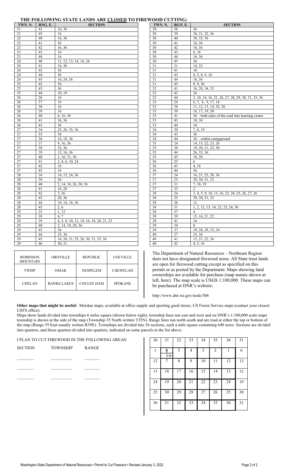 Washington Permit To Remove Firewood From State Lands - Fill Out, Sign ...