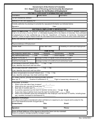 Document preview: Request for Verification of Employment - Washington, D.C.