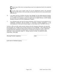 RAD Form 9 Certificate of Adjustment in Rent Charged - Washington, D.C., Page 2
