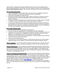 Instructions for RAD Form 3 Housing Provider&#039;s Disclosures to Applicant or Tenant - Washington, D.C., Page 2