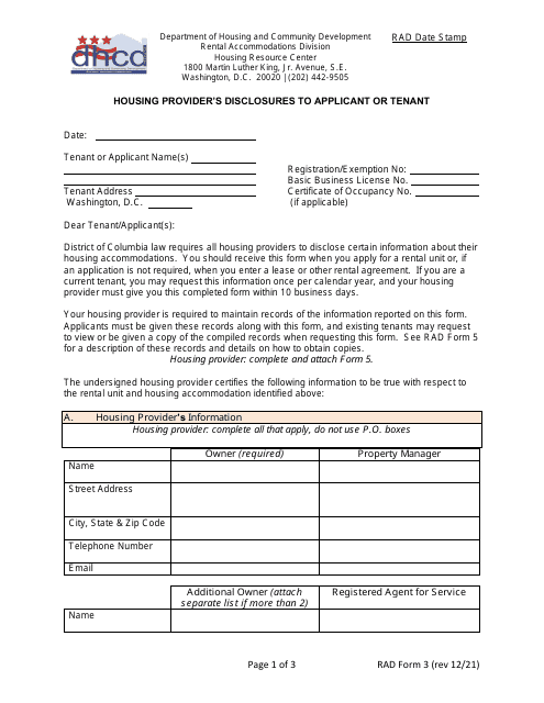 RAD Form 3  Printable Pdf