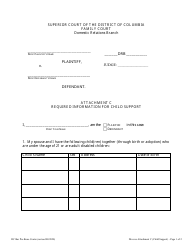 Document preview: Attachment C Required Information for Child Support - Washington, D.C.