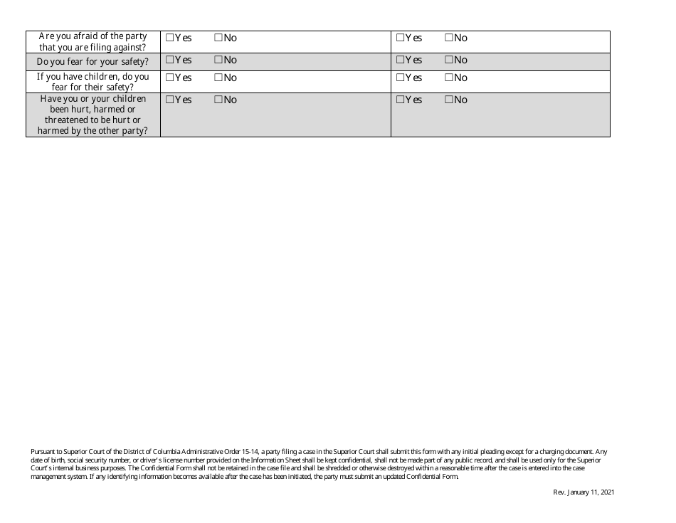 Complaint for Legal Separation - Washington, D.C., Page 11