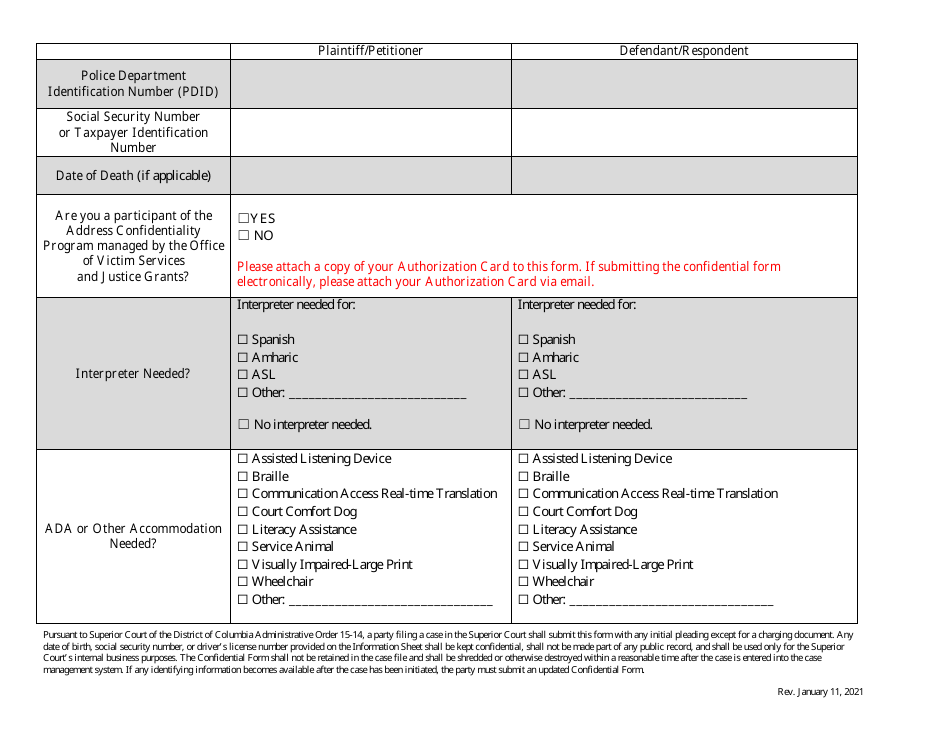 Complaint for Legal Separation - Washington, D.C., Page 8