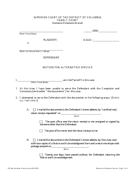 Document preview: Motion for Alternative Service - Washington, D.C.