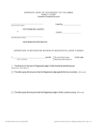 Opposition to Motion for Review of Magistrate Judge's Order - Washington, D.C.