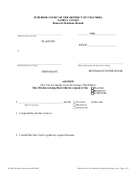 Document preview: Motion to Intervene in a Custody Case as a Third Party Custodiancu - Washington, D.C.