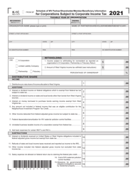 Document preview: Supplement K1-C Schedule of Wv Partner/Shareholder/Member/Beneficiary Information for Corporations Subject to Corporate Income Tax - West Virginia, 2021