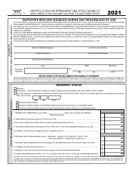 Document preview: Form IT-140 Schedule E, H Certification for Permanent and Total Disability and Credit for Income Tax Paid to Another State - West Virginia, 2021