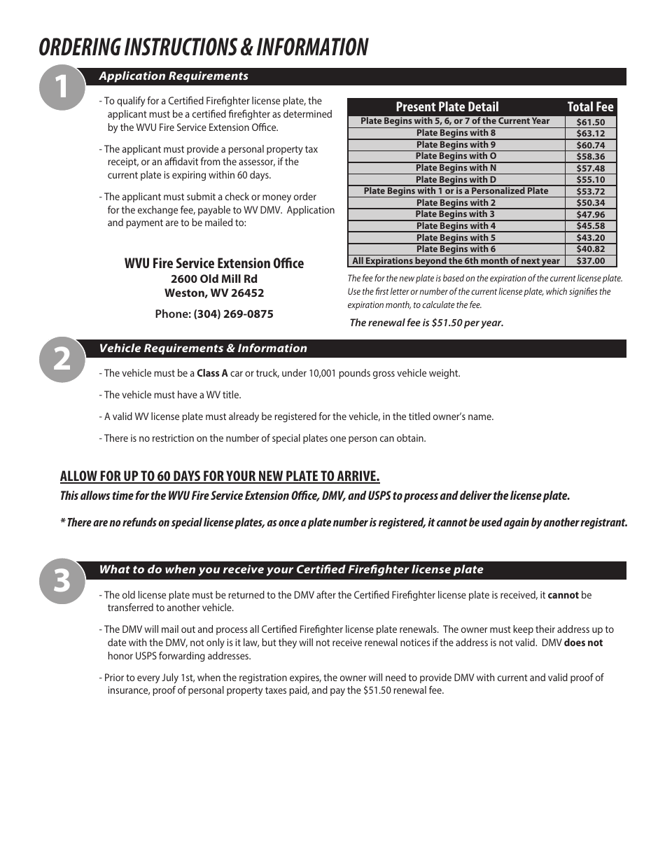 Form DMV-49-B Application for a Certified Firefighter License Plate - West Virginia, Page 2