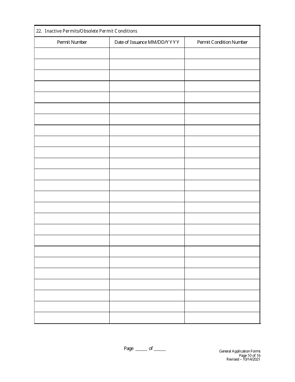 Initial / Renewal Title V Permit Application - General Forms - West Virginia, Page 10