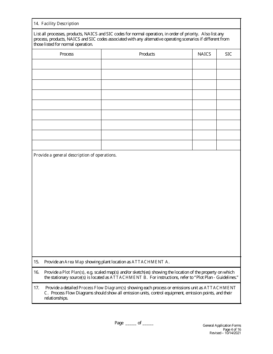 Initial / Renewal Title V Permit Application - General Forms - West Virginia, Page 4