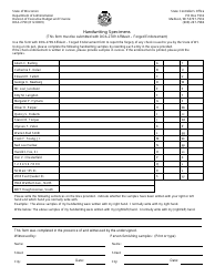 Form DOA-2790 Handwriting Specimens - Wisconsin